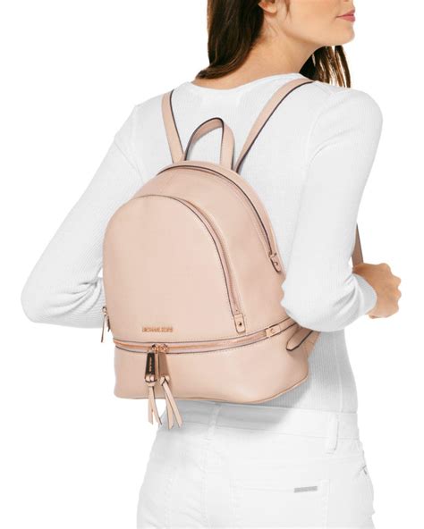 michael kors rhea medium backpack soft pink|signature rhea zip medium backpack.